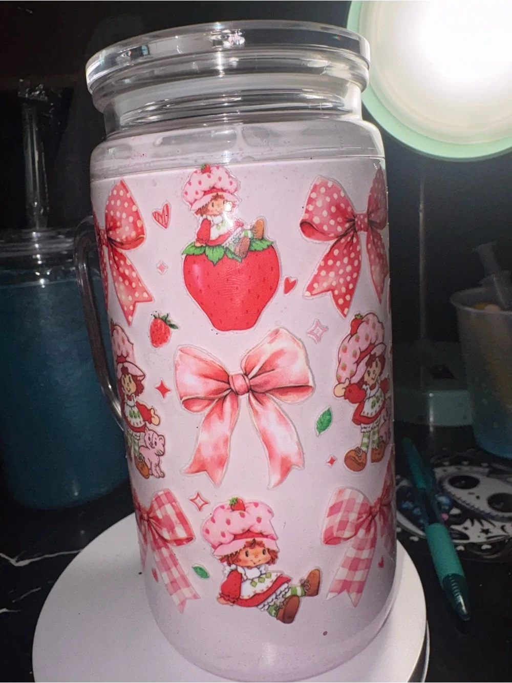 PLASTIC strawberrry shortcake Mug with Handle